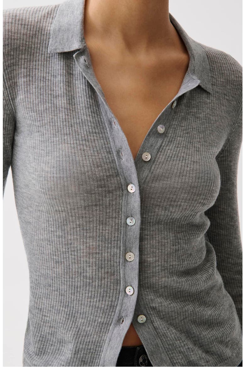 Korey Merino Wool Cardigan, Alternate, color, HEATHER CHARCOAL