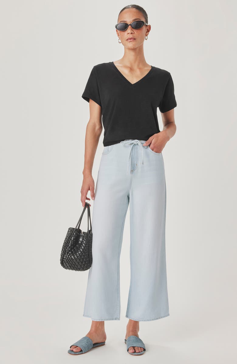 Splendid Lounge Wide Leg Crop Jeans, Alternate, color, Bleached Indigo Blue