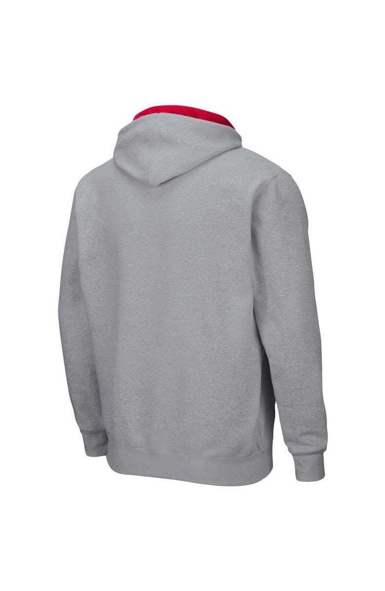 COLOSSEUM Men's Colosseum Heathered Gray Ohio State Buckeyes Arch & Logo 3.0 Full-Zip Hoodie, Alternate, color, Heather Gray