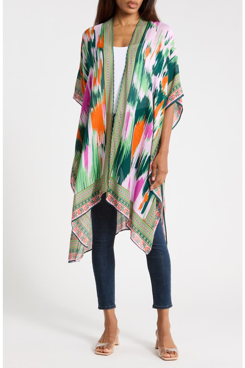 Lightweight Print Ruana, Main, color, COLOR CASCADE