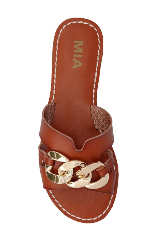 Mia Venetia Slide Sandal In Cognac