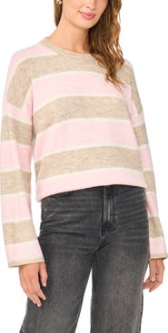 Vince Camuto Striped Crewneck Sweater