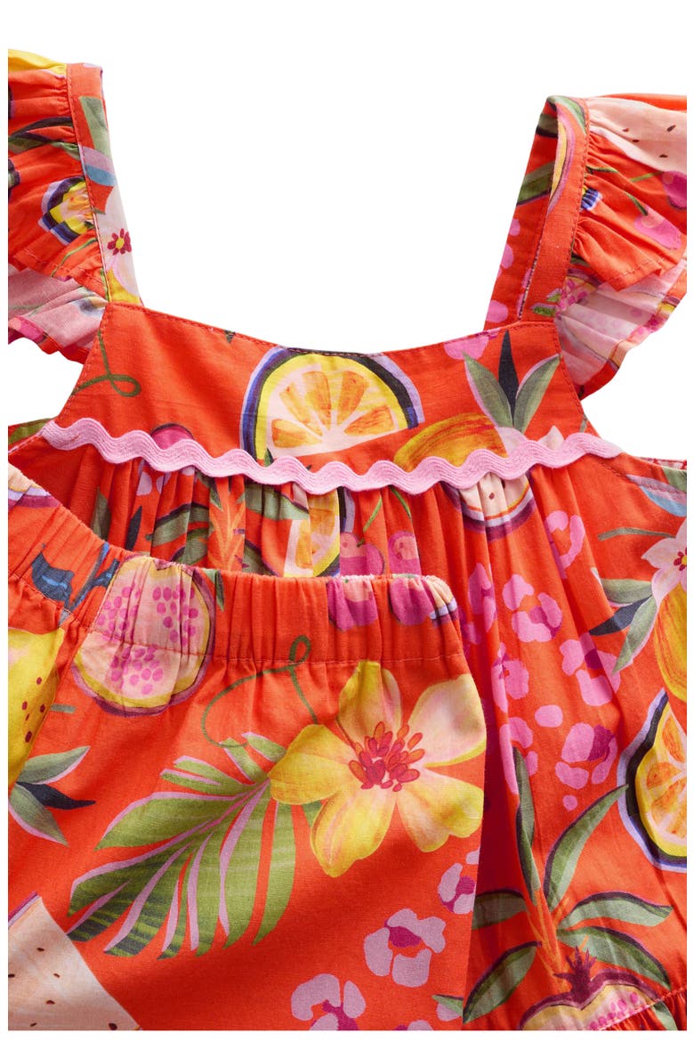 Kids' Fruit Print Peplum Top & Wide Leg Pants Set, Alternate, color, ORANGE