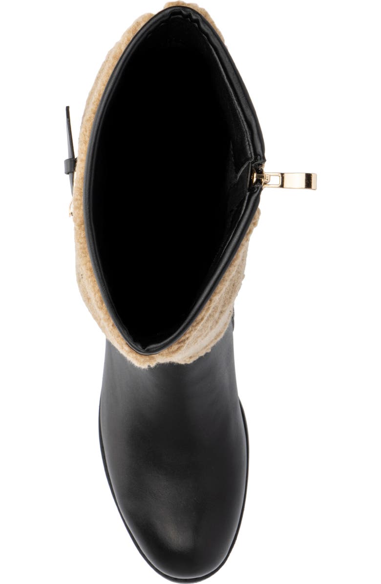 TORGEIS Misty Faux Fur Trimmed Tall Boot, Alternate, color, Black