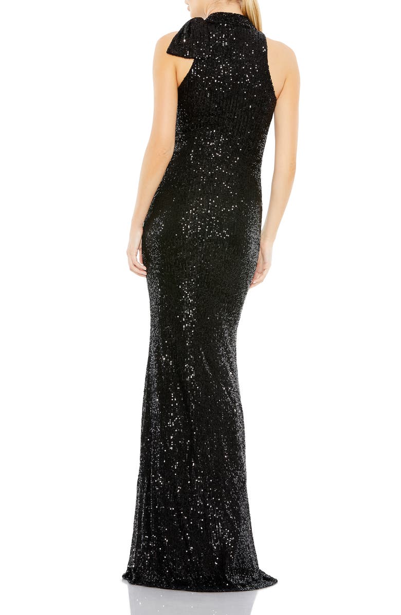 Mac Duggal Mock Neck Sequin Sheath Gown, Alternate, color, 