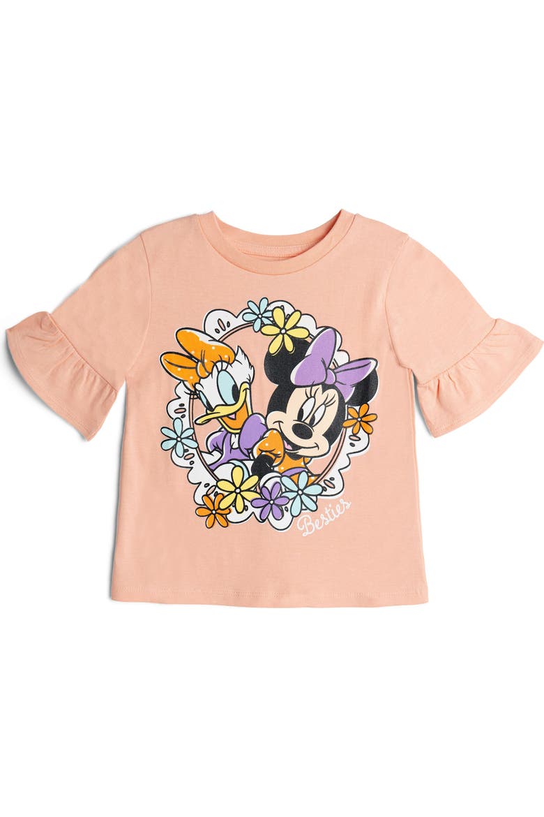 Minnie Mouse T-Shirt and Chambray Shorts Set, Alternate, color, Peach Minnie Daisy
