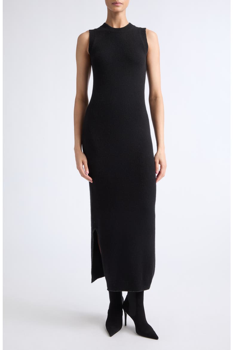 Sleeveless Cashmere Sweater Dress, Main, color, 22 BLACK