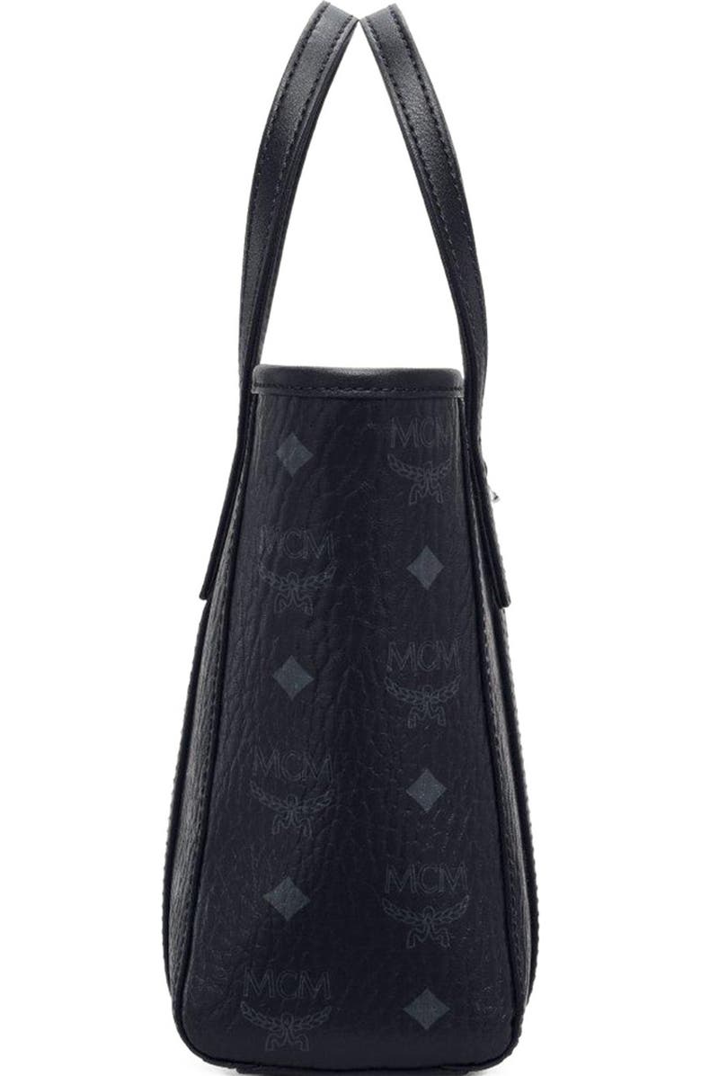 MCM Toni Top-Zip Shopper in Visetos, Alternate, color, Black