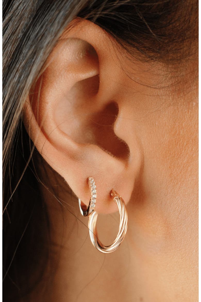 14k Twisted Hoop Earrings, Alternate, color, 14k Solid Gold