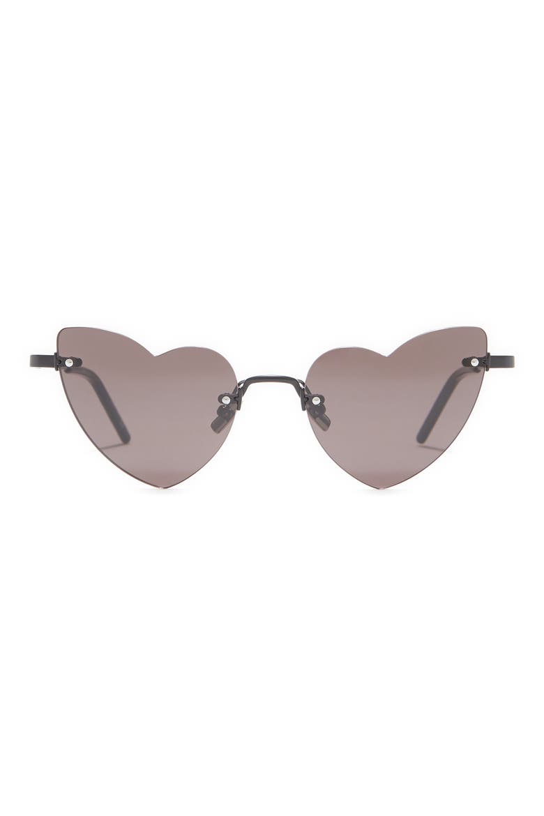 50mm Heart Sunglasses, Main, color, BLACK BLACK BLACK