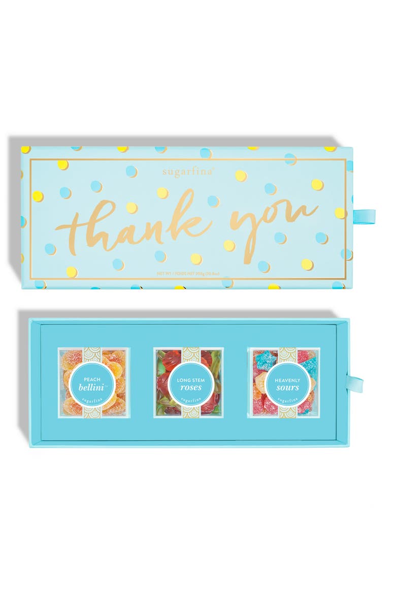 Thank You 3-Piece Candy Bento Box, Main, color, BLUE