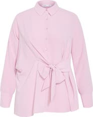 City Chic Telia Tie Waist Button-Up Shirt