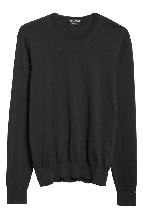 Tom Ford Cotton Crewneck Sweater In Black