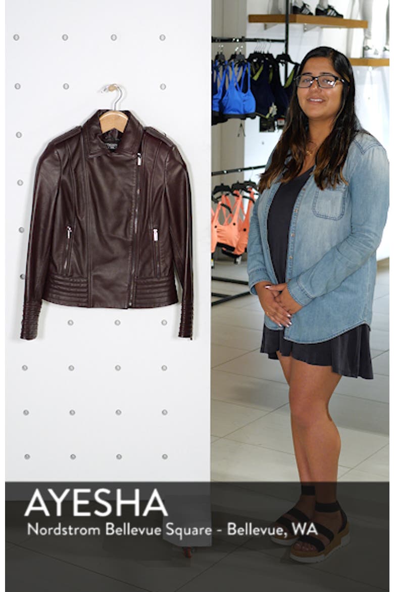 Badgley Mischka Gia Leather Biker Jacket video