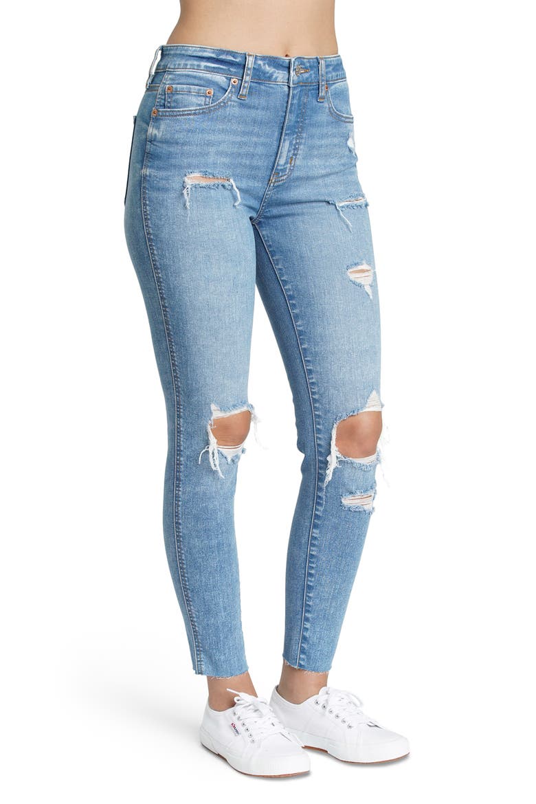 Money Maker Vintage Ripped High Waist Jeans, Alternate, color, OBSTRUCT