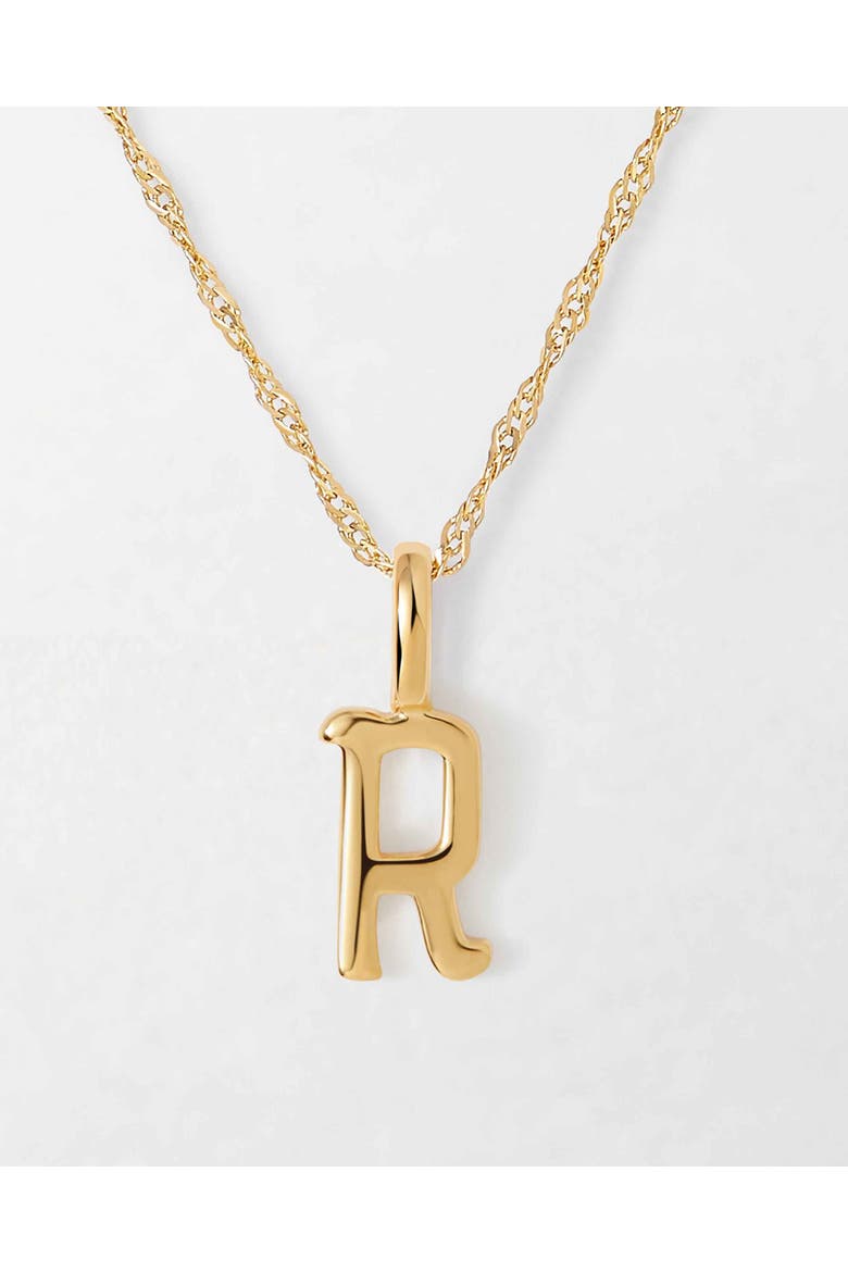Solid Gold Initial Necklace, Main, color, R