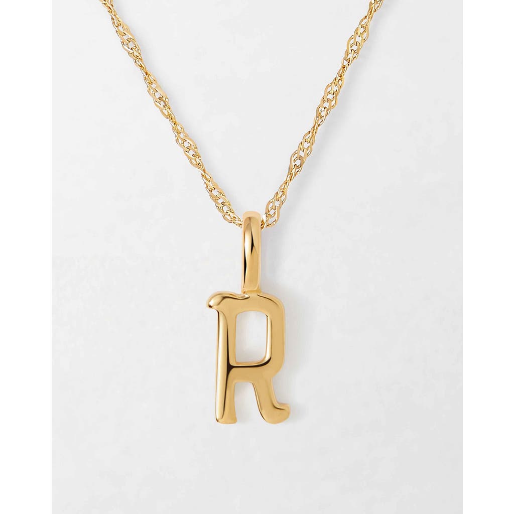 Edge Of Ember Solid Gold Initial Necklace In Red