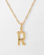 Edge of Ember Solid Gold Initial Necklace