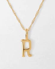 Edge of Ember Solid Gold Initial Necklace