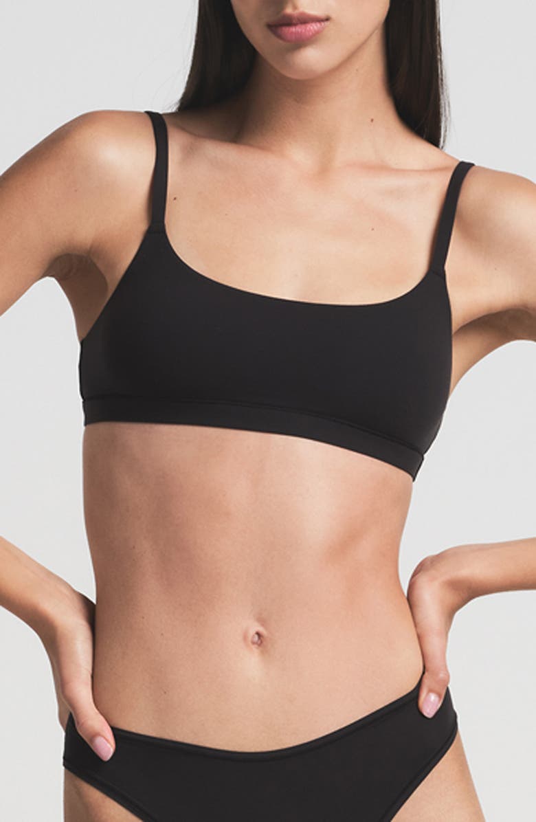 SKIMS Fits Everybody Scoop Bralette, Main, color, Onyx