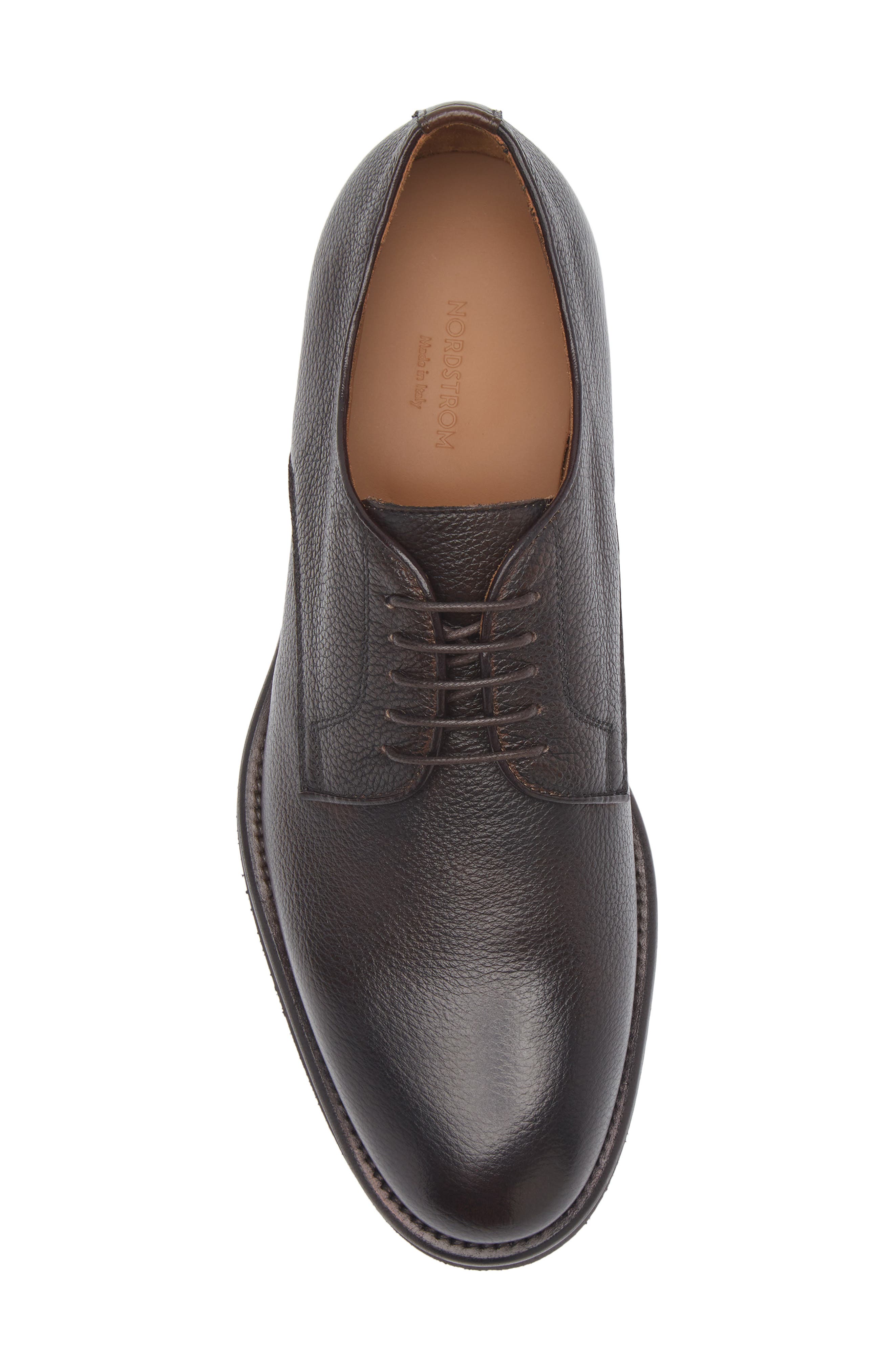 Italian Collection Collodi Plain Toe Blucher Derby, Alternate, color, DARK BROWN LEATHER