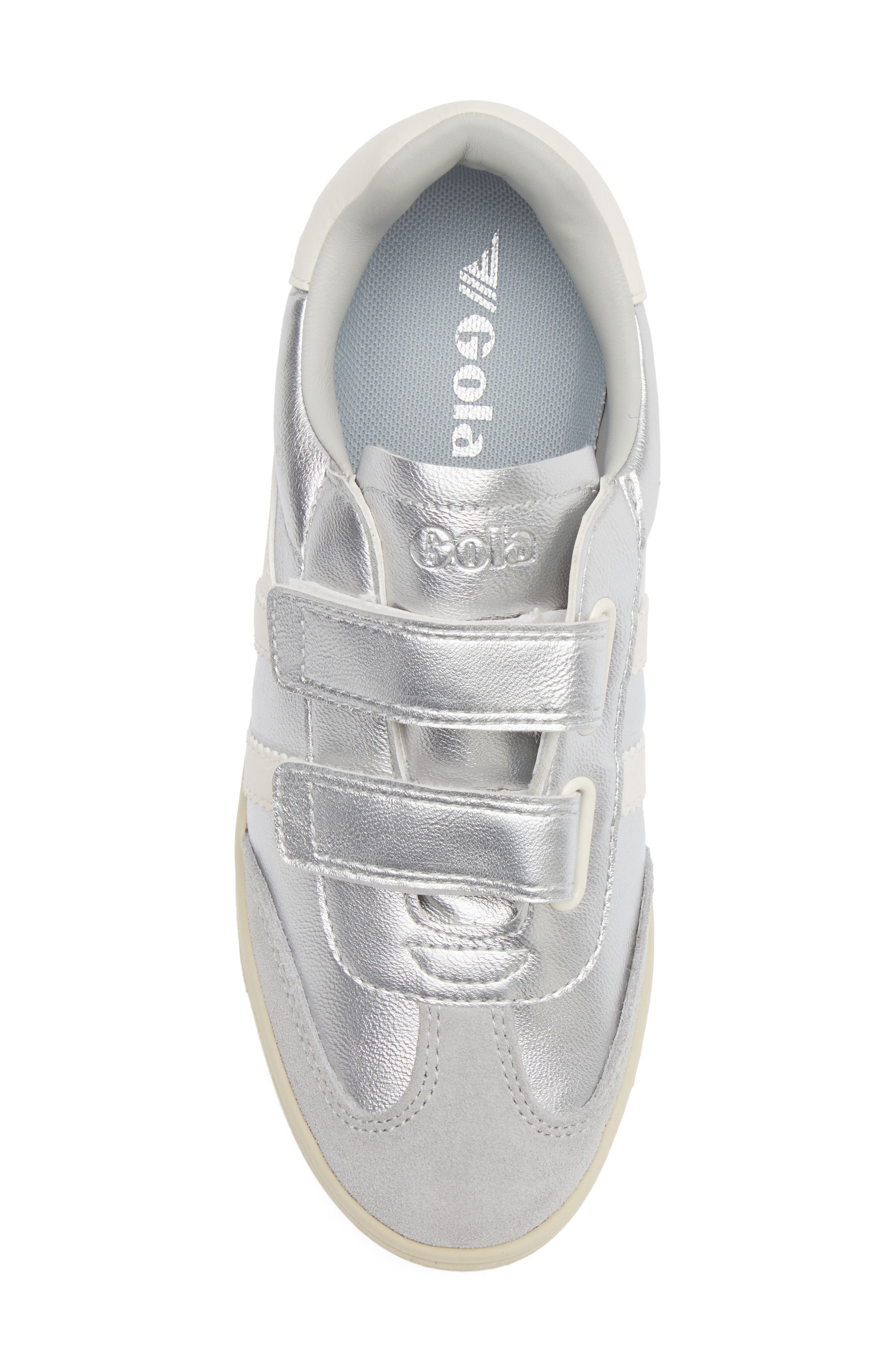 Kids' Viper Glimmer Strap Sneaker, Alternate, color, SILVER/ OFF WHITE