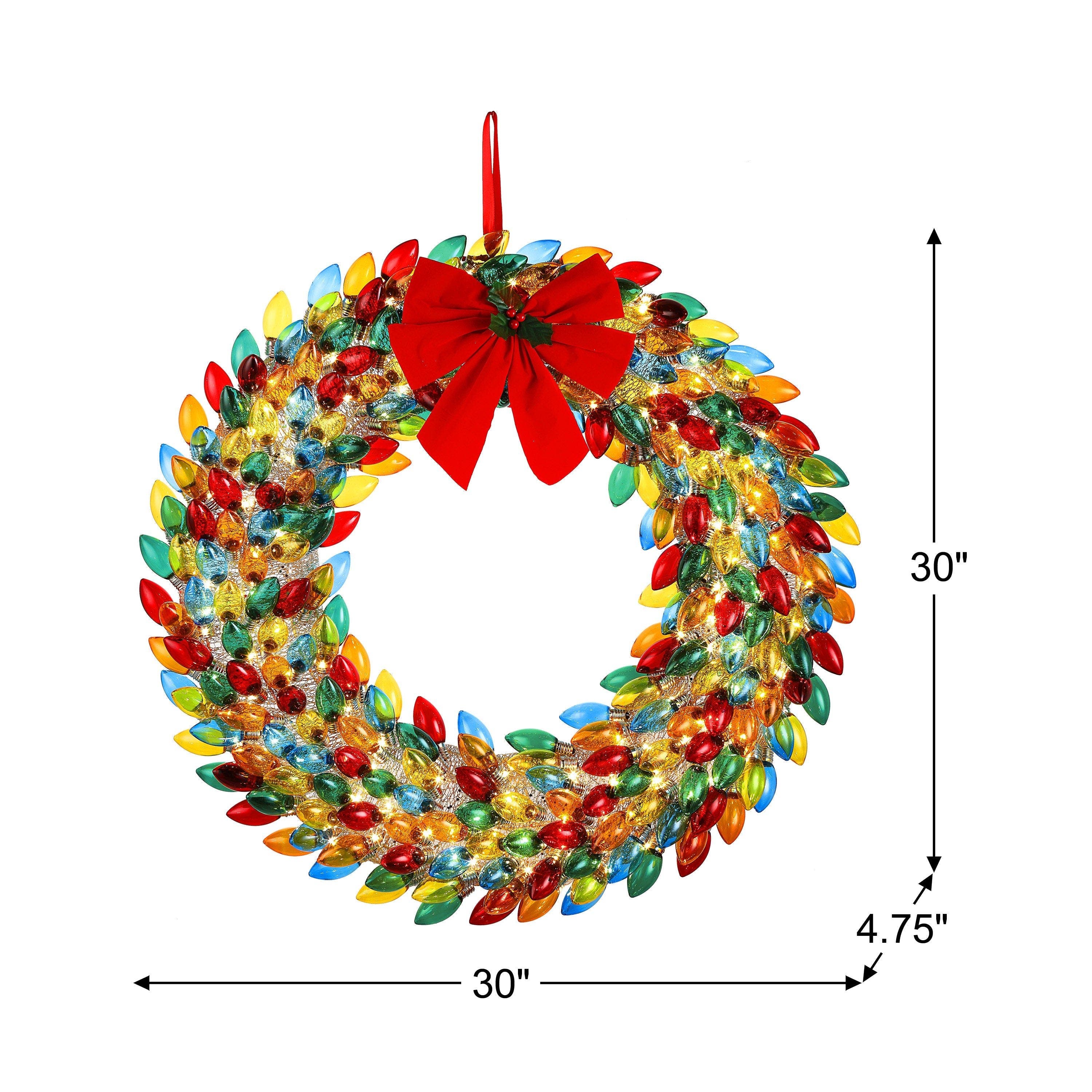 Mr. Christmas 30 in. Retro C9 Bulb Wreath | Nordstrom