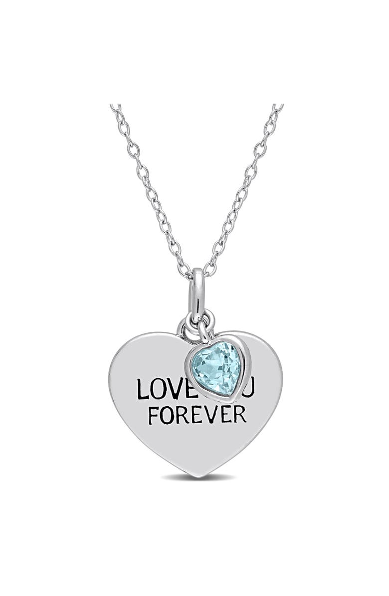 Julianna B. LOVE YOU FOREVER Heart Necklace, Main, color, Blue Topaz