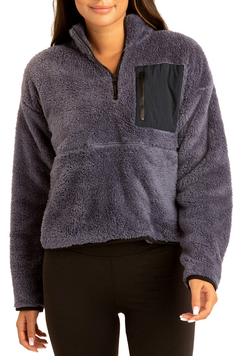 Katya Half Zip Fleece Jacket, Main, color, INDIGO SEA / NIGHT SKY