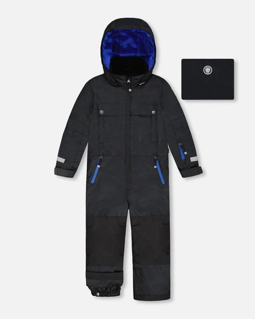 Deux Par Deux Solid One-piece Teknik Snowsuit In Black