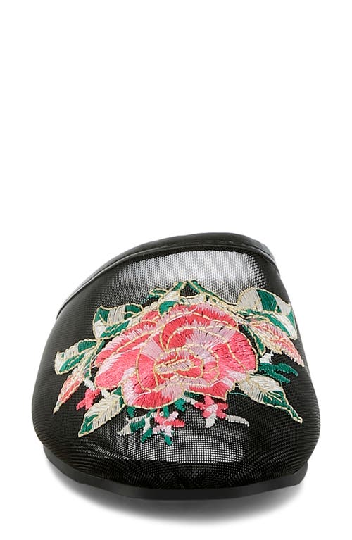London Rag Shara Embroidered Mesh Mule In Black