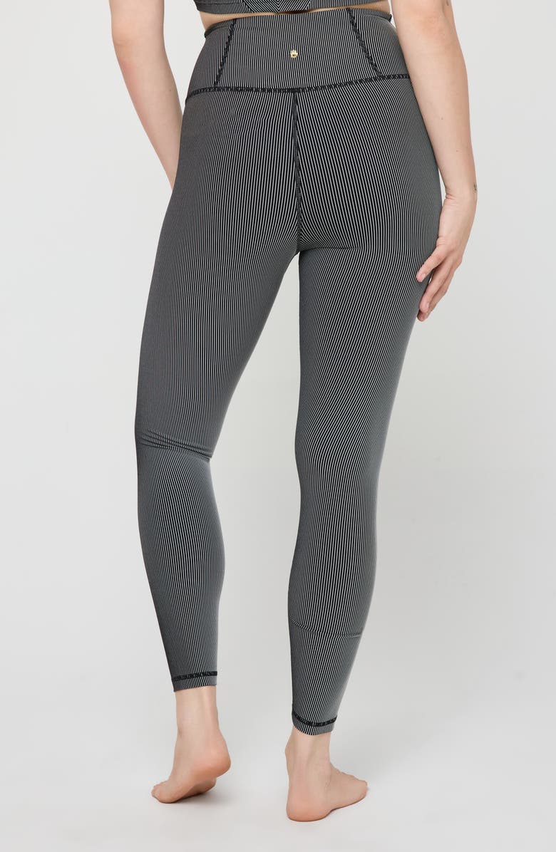 Spiritual Gangster Ada 2-Tone Stripe Leggings, Alternate, color, Black