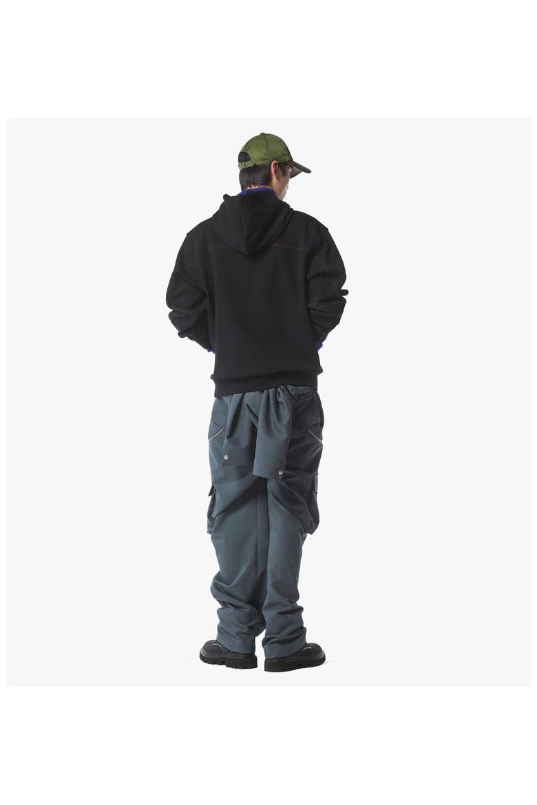 Logo Stitch Ponte Hoodie, Alternate, color, Black