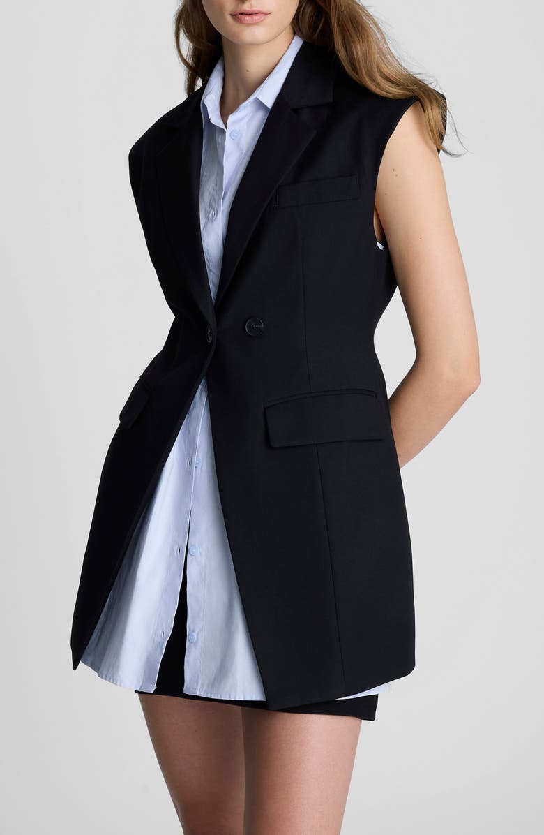 Kenneth Cole Layered Vest with Detachable Shirt Inset, Alternate, color, Black/ Pale Sky