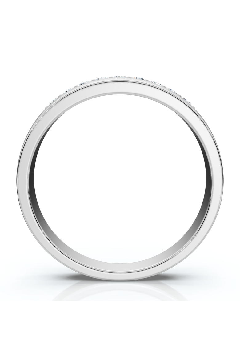 Men's 1/4Ct Polished Diamond Wedding Ring 14k Gold or Platinum Lab Grown EF/VS, Alternate, color, 14k White Gold