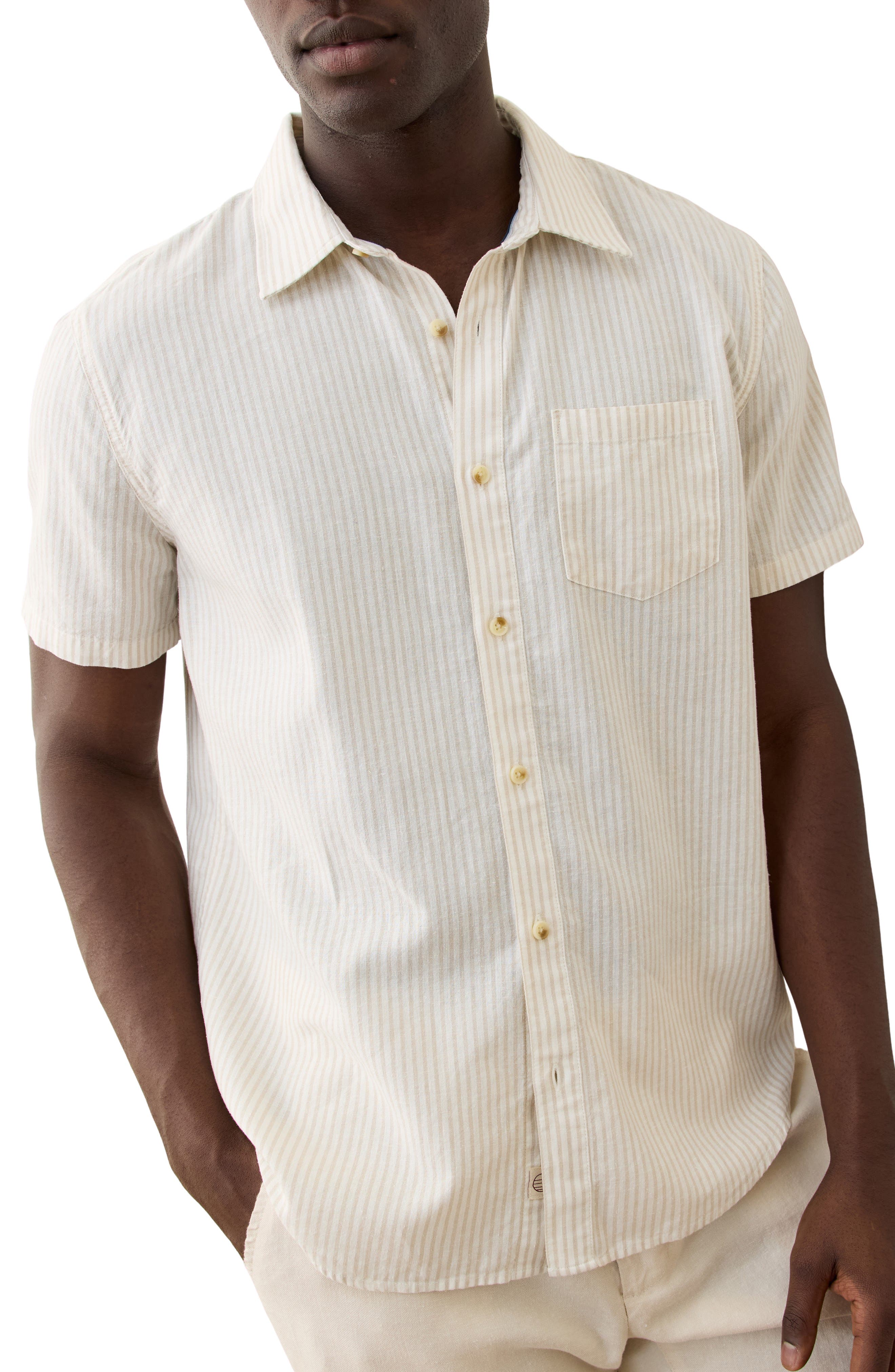 selected TAN/ WHITE STRIPE
