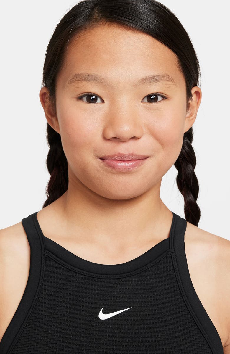 Nike Kids' Dri-FIT High Neck Racerback Tank, Alternate, color, Black/ White