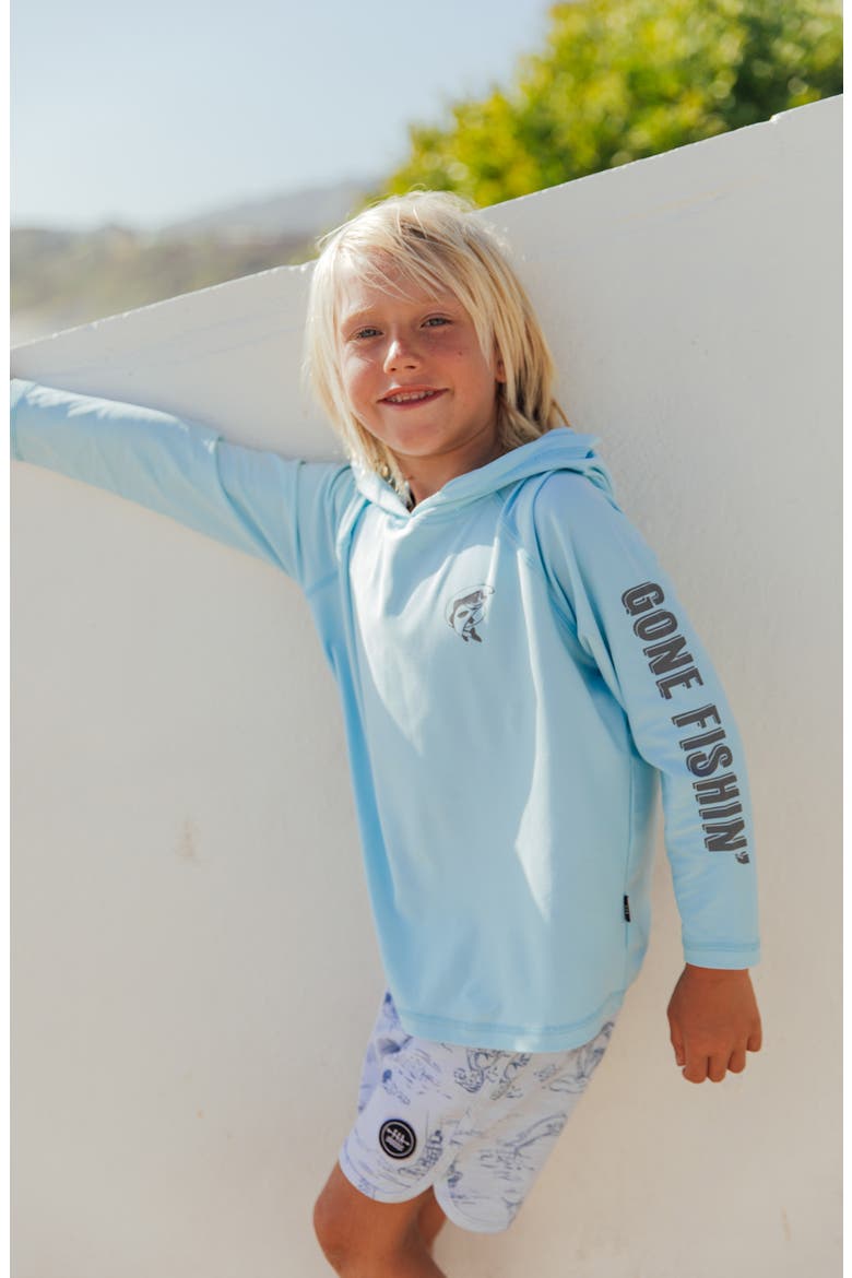 Kids' Reel Deal Tech Gone Fishin' Performance Hoodie, Alternate, color, CRYSTAL BLUE