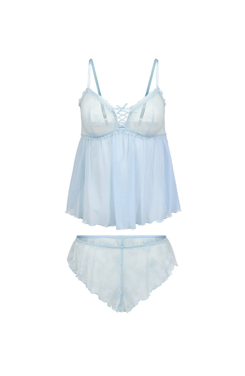 Adore Me Seraphina Cami 
Flutter Shorts Set Lingerie, Alternate, color, Light Blue