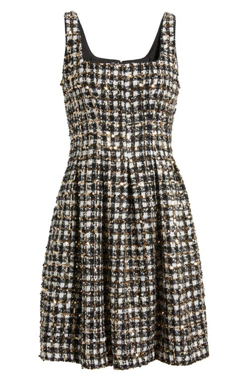 Vince Camuto Sequin Bouclé Fit & Flare Dress In Multi