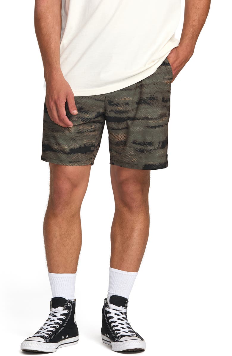 Billabong Surftrek Elastic Waist Shorts, Main, color, Dark Military
