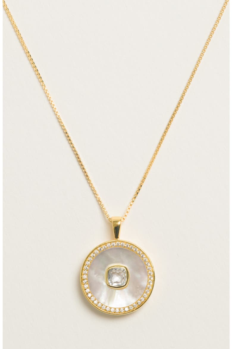 White Topaz Mother of Pearl Necklace, Alternate, color, White Topaz