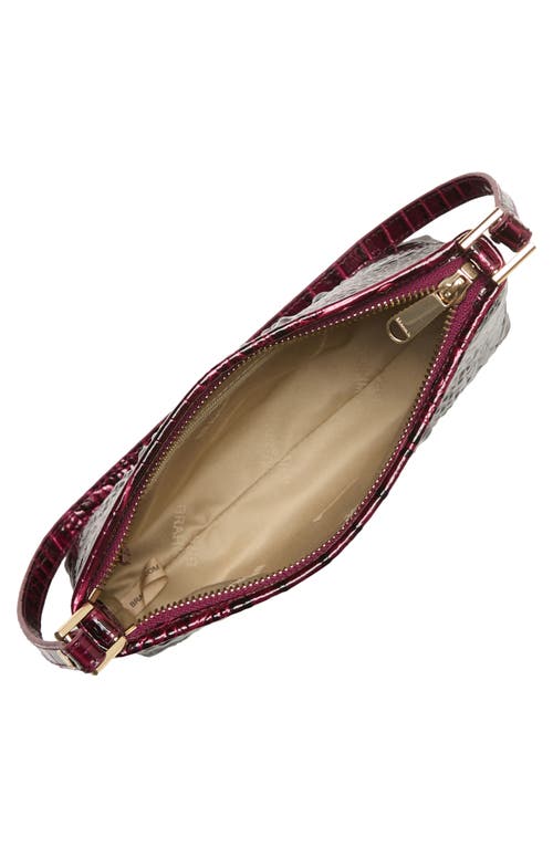 Brahmin Lorelei Croc Embossed Leather Shoulder Bag In Burgundy