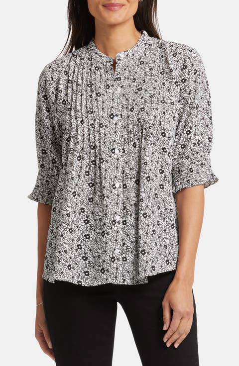 Pleated Peasant Blouse