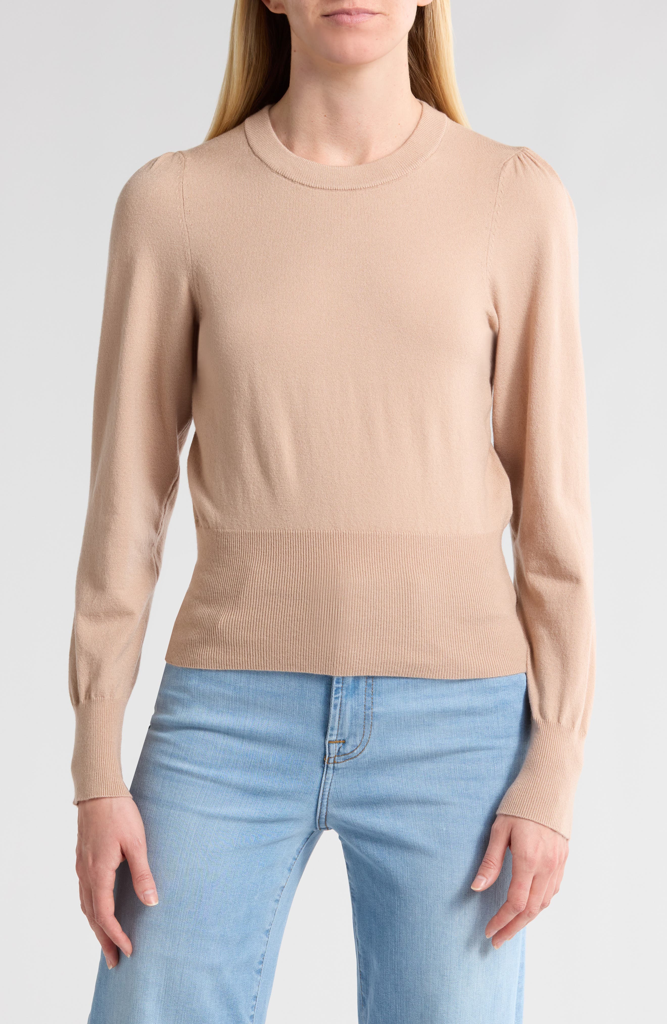 7 For All Mankind Crewneck Puff Sleeve Sweater