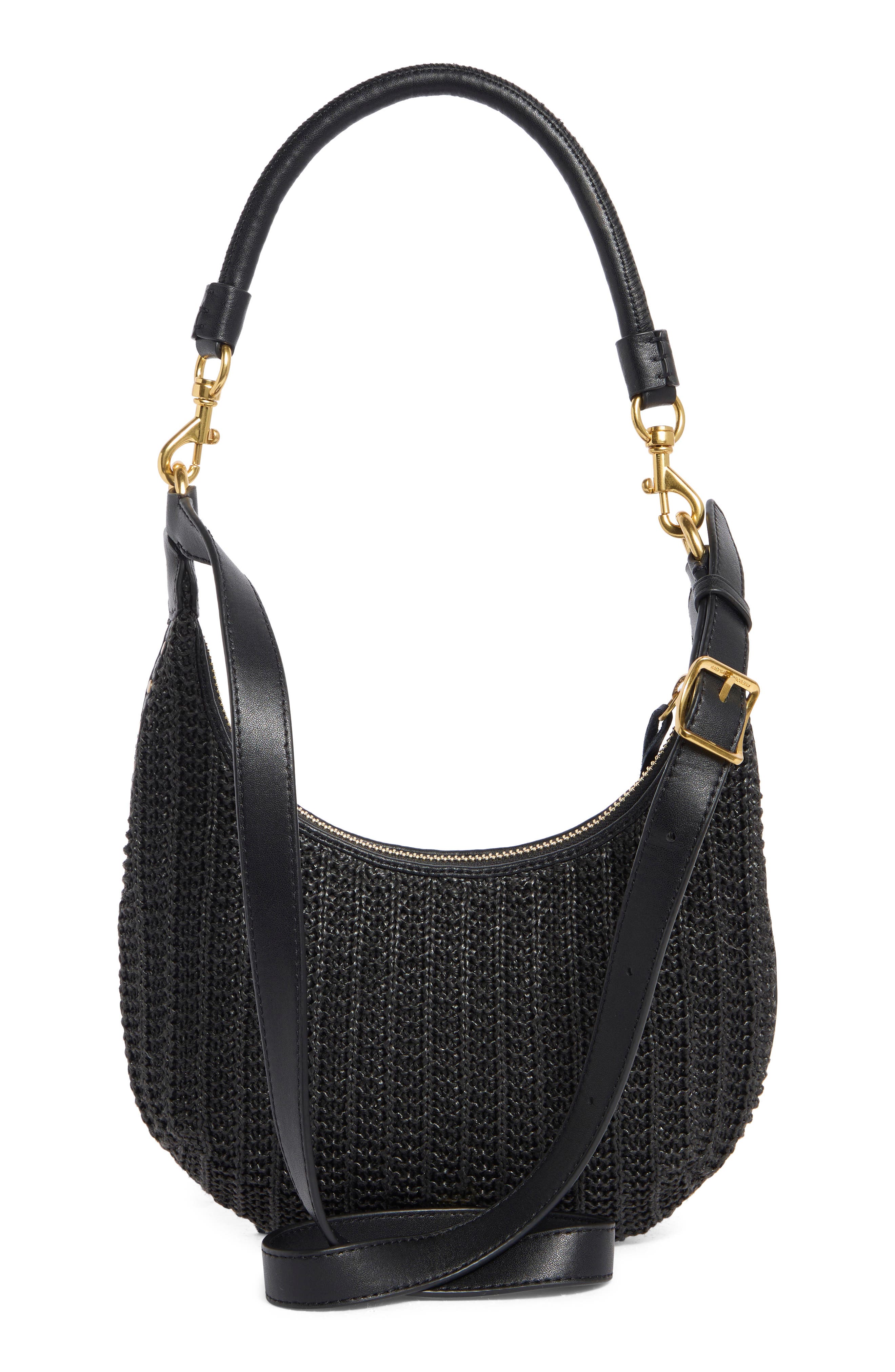 Rebecca Minkoff Darren Crescent Crossbody Bag, Alternate, color, Black