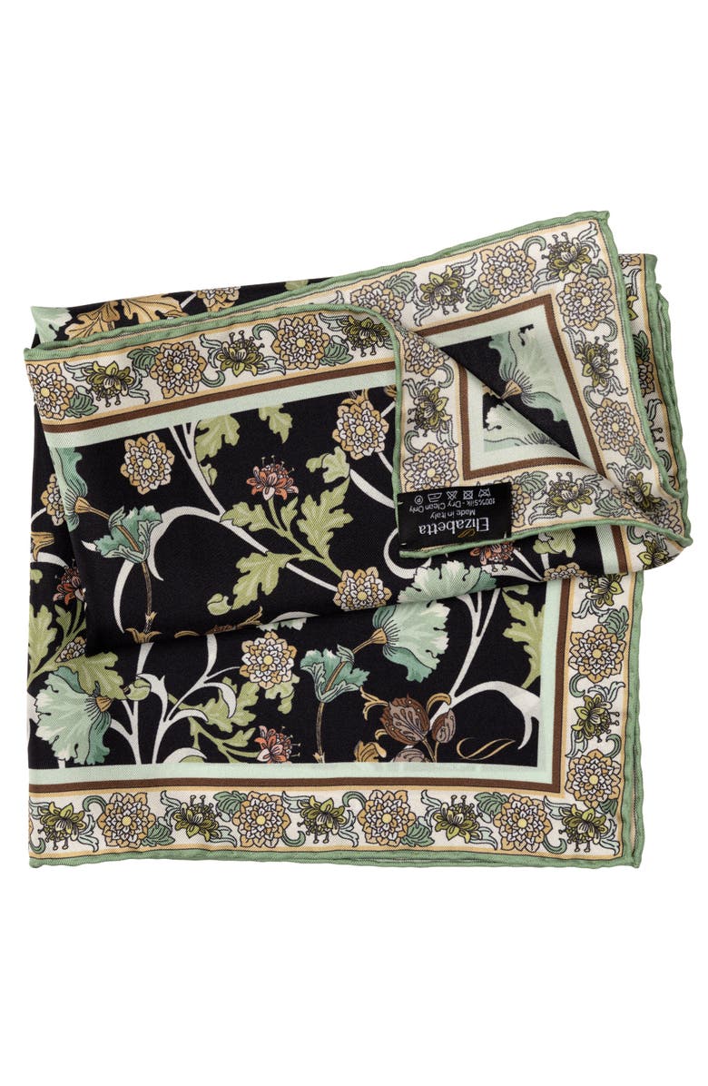 Elizabetta Ravello - Silk Pocket Square for Men, Alternate, color, Black