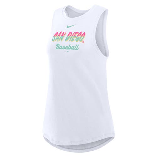 Nike White San Diego Padres City Connect Tricode High Neck Performance Tank Top In White
