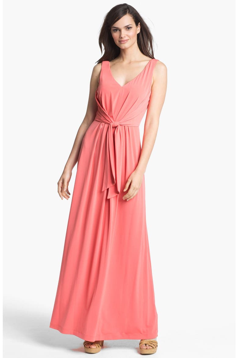 Tie Front Maxi Dress, Main, color, PARADISE PINK
