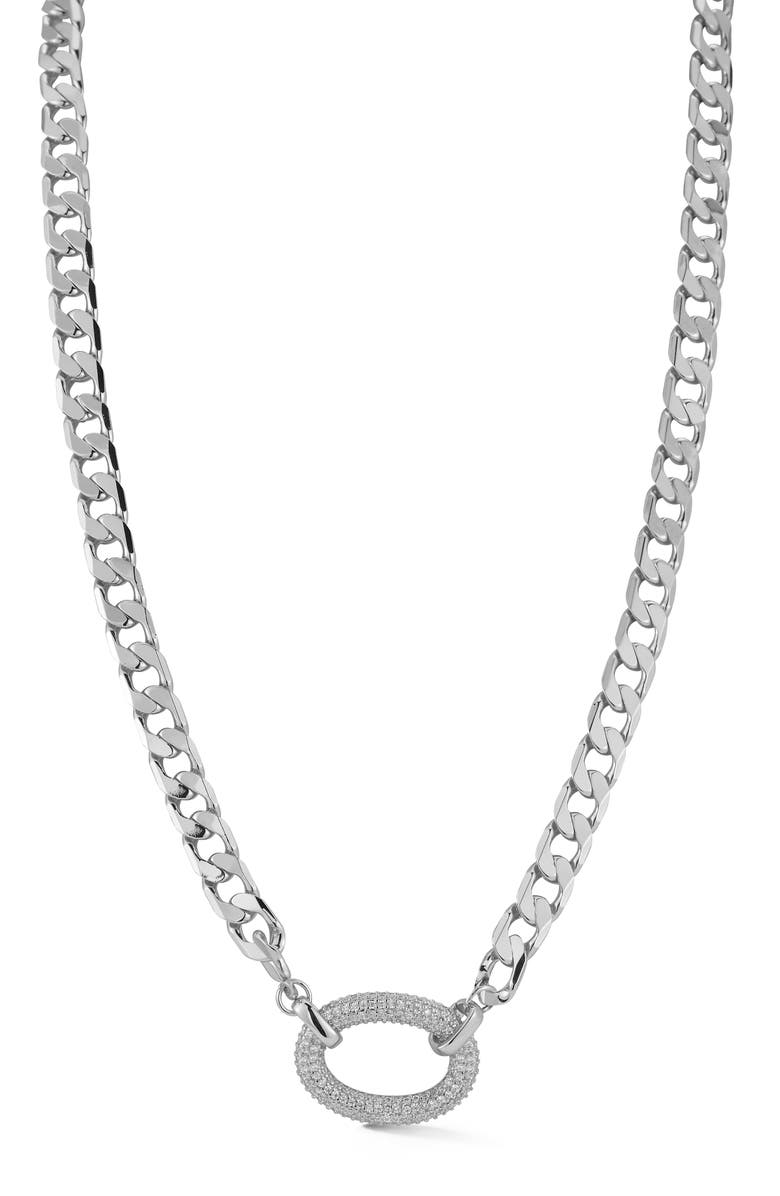 CHLOE AND MADISON Pavé Cubic Zirconia Pendant Necklace, Main, color,